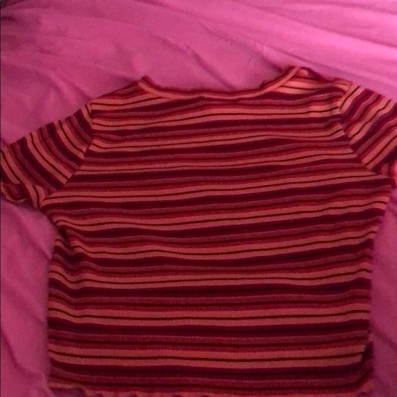 red,orange,yellow, striped crop top - Picture 2 of 5